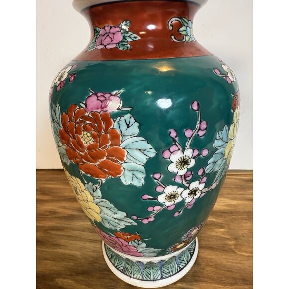 Vintage Gold Imari Hand Painted Vase Pheasants & Peonies Japan 10” Porcelain - Picture 8 of 11